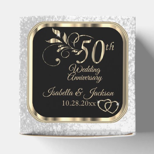 50かわいらし周年記念結婚金箱 フェイバーボックス (上部)