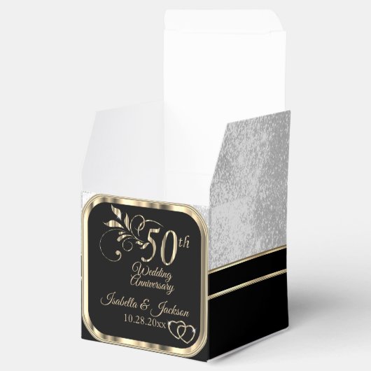 50かわいらし周年記念結婚金箱 フェイバーボックス (オープン)