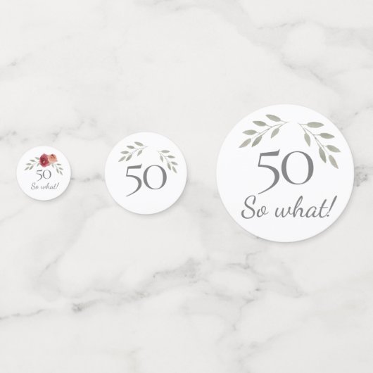 50そおもしろいの水の色バラ50番目誕生日 コンフェッティ (裏面)