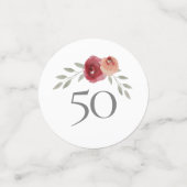 50そおもしろいの水の色バラ50番目誕生日 コンフェッティ (スモール正面)