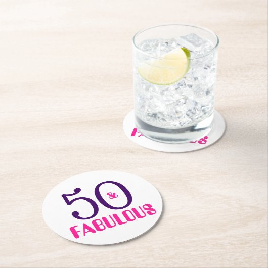 50そしてすばらしい第50誕生会の紙のコースター ラウンドペーパーコースター (インサイチュ)