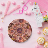 50そしてすばらしい紫色のピンクの万華鏡のように千変万化するパターンの気球 ペーパープレート (パーティー)