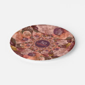 50そしてすばらしい紫色のピンクの万華鏡のように千変万化するパターンの気球 ペーパープレート (アングル)