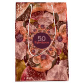 50そしてすばらしい紫色のピンクの万華鏡のように千変万化するパターンの気球 ミディアムペーパーバッグ (正面)