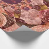 50そしてすばらしい紫色のピンクの万華鏡のように千変万化するパターンの気球 ラッピングペーパー (角)