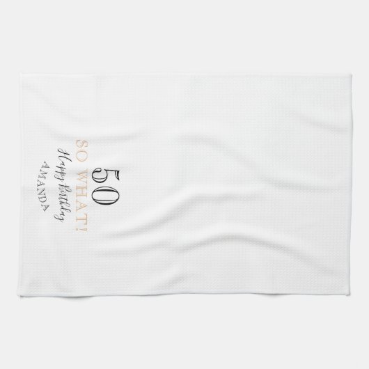 50そエレガントう何おもしろい引用文50誕生日 キッチンタオル (横)