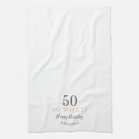 50そエレガントう何おもしろい引用文50誕生日 キッチンタオル (縦)