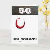 50そ素朴う赤ワイングラス50誕生日 カード (黄色い花)