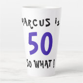 50だからおもしろい何感動的引用文50番目の誕生日 カフェラテマグ (正面)