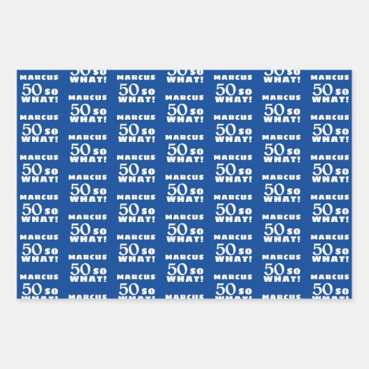 50だから何おもしろい引用文タイポグラフィ50誕生日 ラッピングペーパーシート (正面2)