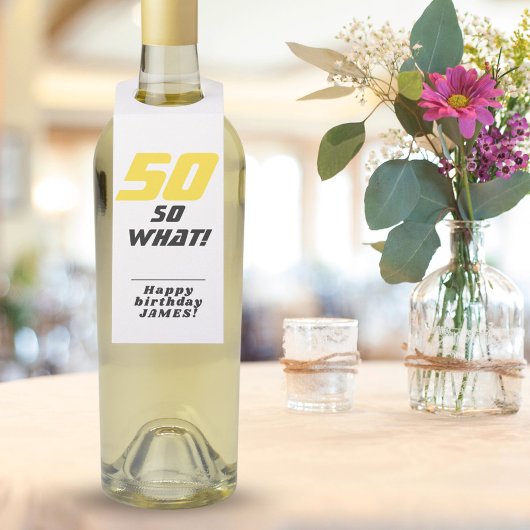 50だから何おもしろい50感動的番目の誕生日 ボトルネックタグ