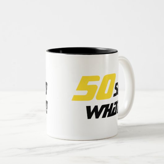 50だから何感動的50おもしろい番目の誕生日 ツートーンマグカップ (正面右)