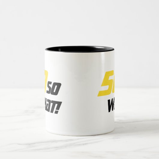 50だから何感動的50おもしろい番目の誕生日 ツートーンマグカップ (中央)