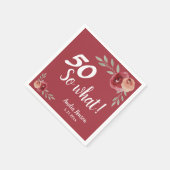50だから何Red Waterカラーバラ50誕生日 スタンダードカクテルナプキン (角)