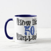 50ってどうやって? - ツートン コーヒーマグ マグカップ (左)