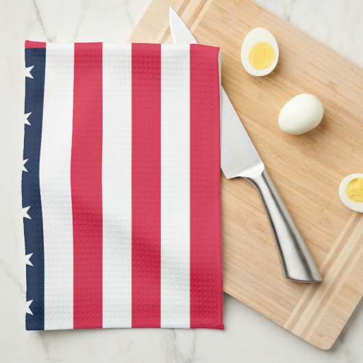 50つ星アメリカ国旗：古い栄光の星とストライプ キッチンタオル (四つ折り)