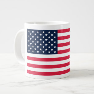 50つ星アメリカ国旗:古い栄光の星とストライプ ジャンボコーヒーマグカップ