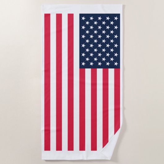 50つ星アメリカ国旗：古い栄光の星とストライプ ビーチタオル (正面)