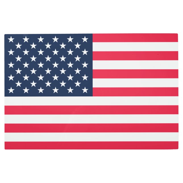 50つ星アメリカ国旗：古い栄光の星とストライプ メタルプリント (正面)