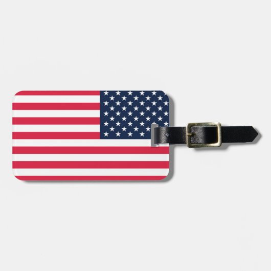 50つ星アメリカ国旗：古い栄光の星とストライプ ラゲッジタグ (正面横)