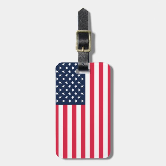 50つ星アメリカ国旗：古い栄光の星とストライプ ラゲッジタグ (正面縦)