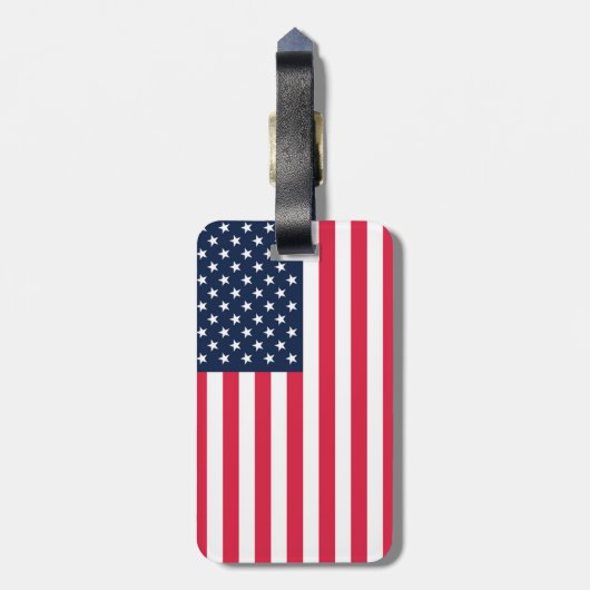 50つ星アメリカ国旗:古い栄光の星とストライプ ラゲッジタグ (裏面縦)