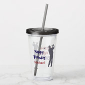 50でゴルフ懸命を運転すること アクリルタンブラー (裏面)