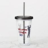 50でゴルフ懸命を運転すること アクリルタンブラー (正面)