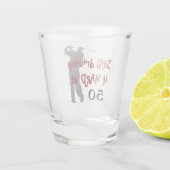 50でゴルフ懸命を運転すること ショットグラス (裏面)