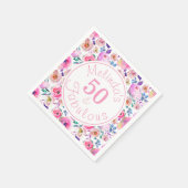 50とかわいらし素晴らしい名前のフローラ誕生日パーティー スタンダードカクテルナプキン (角)