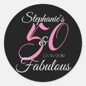 50とエレガント素晴らしいパーソナライズされた誕生日 ラウンドシール (正面)