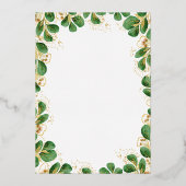 50とエレガント素晴らしいフォトグリーナリー誕生日 箔招待状 (裏面)