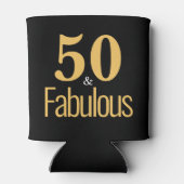 50とエレガント素晴らしいブラック金ゴールドタイポグラフィ 缶クーラー (裏面)