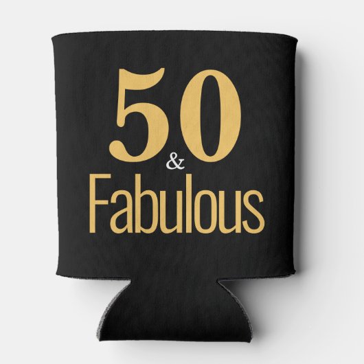 50とエレガント素晴らしいブラック金ゴールドタイポグラフィ 缶クーラー (裏面)