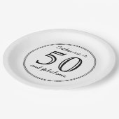 50とエレガント素晴らしい名前の誕生日パーティー ペーパープレート (アングル)