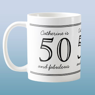 50とエレガント素晴らしい名前をカスタムする誕生日 コーヒーマグカップ