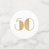 50とエレガント素晴らしい金ゴールドグリッターブラックストライプ コンフェッティ (スモール正面)