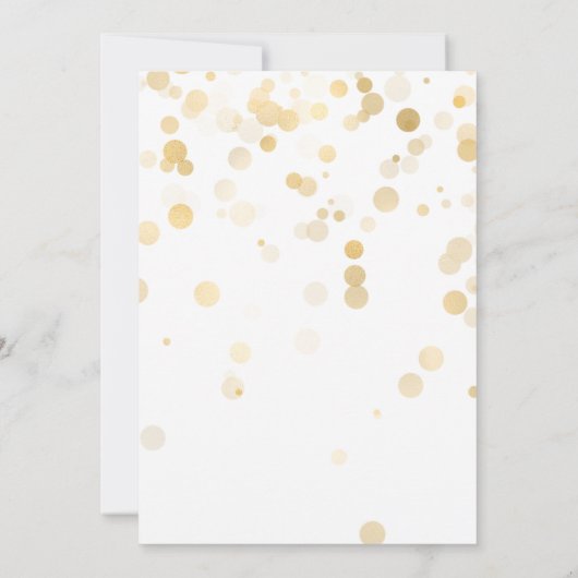 50とエレガント素晴らしい金ゴールドグリッター誕生日 招待状 (裏面)