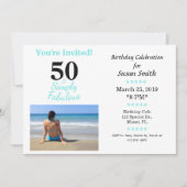 50とシンプルに素晴らしい誕生日招待状 招待状 (正面)