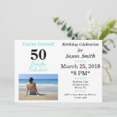 50とシンプルに素晴らしい誕生日招待状 招待状 (スタンド正面)