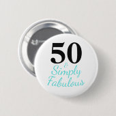 50とシンプルに素晴らしい誕生日 缶バッジ (正面&裏面)