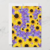 50とパーソナライズされた素晴らしいイエロー&パープルフローラ 招待状 (裏面)