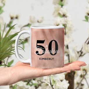 50とパーソナライズされた素晴らしいバラ金ゴールド誕生日 コーヒーマグカップ
