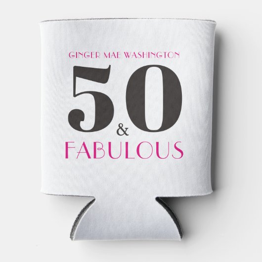 50とパーソナライズされた素晴らしい誕生日パーティーサプライ 缶クーラー (正面)