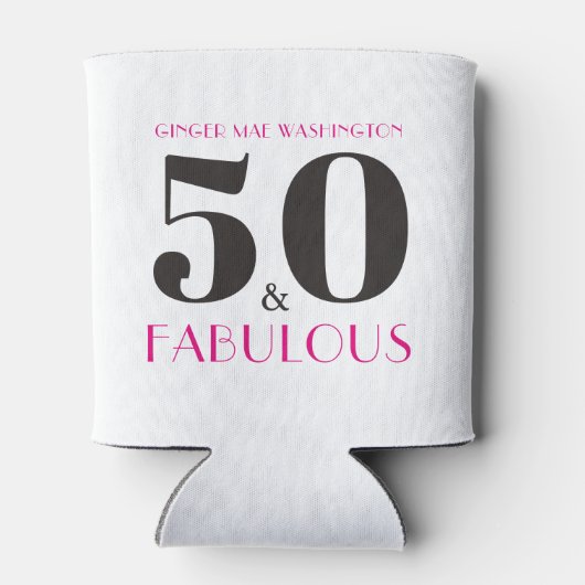 50とパーソナライズされた素晴らしい誕生日パーティーサプライ 缶クーラー (裏面)