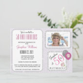 50とファブ招待状ダイヤモンド50th誕生日パーティー 招待状 (スタンド正面)