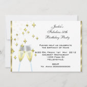 50とファンタスティックエレガントシャンパンシューズ金ゴールド写真 招待状 (裏面)