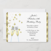 50とファンタスティックエレガントシャンパンヒール金ゴールド写真 招待状 (裏面)