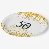 50とモダン素晴らしい誕生日パーティープレート ペーパープレート (アングル)