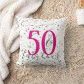 50とモダン素晴らしい誕生日紙吹雪枕 クッション (ブランケット)